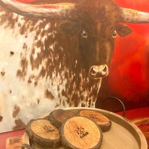 Custom 24/7 Ranch wooden coasters
